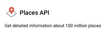 screenshot of Places API api to enable from google cloud console