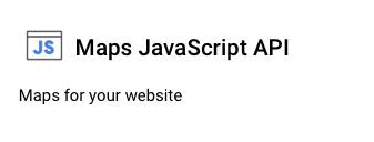 screenshot of maps JavaScript API to enable from google cloud console